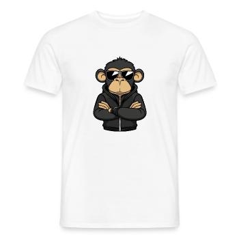 Aap Strip - Heren T-shirt - wit - Voor - AI Model Male 178 dark (178cm)