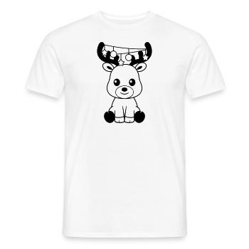 Rentier Weihnachten Winter Christmas - Männer T-Shirt - Weiß - Vorne - AI Model Male 178 dark (178cm)