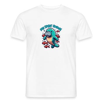 Seekuh mit vielen bunten Fischen - Männer T-Shirt - Weiß - Vorne - AI Model Male 178 dark (178cm)