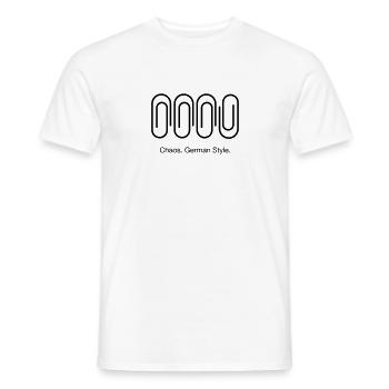 Chaos. German Style. - Men's T-Shirt - white - Front - AI Model Male 178 dark (178cm)