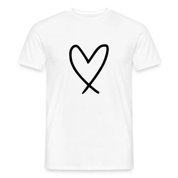 Émoji de coeur esquisse - T-shirt homme - blanc - Devant - AI Model Male 178 dark (178cm)