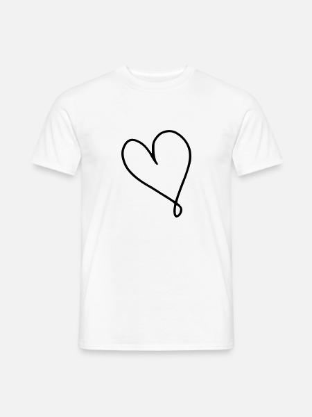 Herz Emoji Skizze - Männer T-Shirt - Weiß
