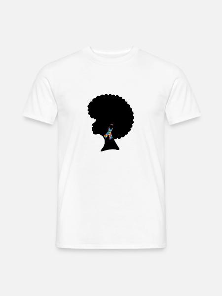 Schwarze Frau Mit Autismushemd - Männer T-Shirt - Weiß