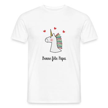 BONNE FÊTE PAPA. PAPA. FÊTE DES PÈRES. BONNE FÊTE - T-shirt homme - blanc - Devant - AI Model Male 178 dark (178cm)