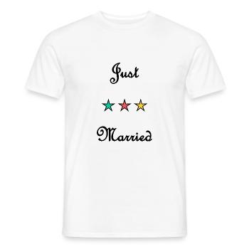 GERADE VERHEIRATET. ES LEBE DIE MARYS. JUNGGESELLINNENABSCHIED - Männer T-Shirt - Weiß - Vorne - AI Model Male 178 dark (178cm)
