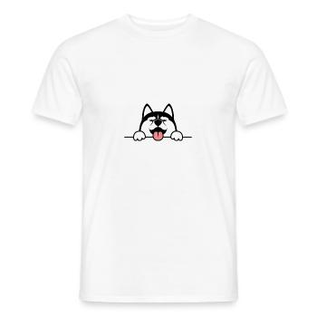 Little dog huskey T Shirt Print - Men's T-Shirt - white - Front - AI Model Male 178 dark (178cm)