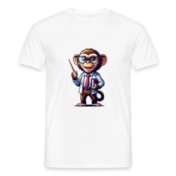 Cute Monkey Teacher - Männer T-Shirt - Weiß - Vorne - AI Model Male 178 dark (178cm)