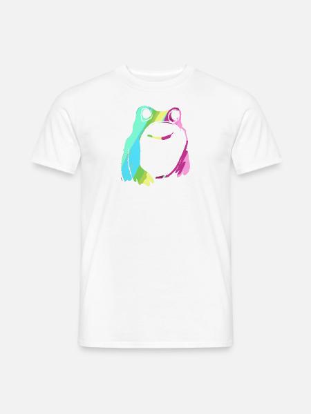 Frosch, bunt, illustration, stencil - Männer T-Shirt - Weiß