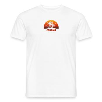 Cooles Panama Beach Sonnenuntergang Souvenir - Männer T-Shirt - Weiß - Vorne - AI Model Male 178 dark (178cm)