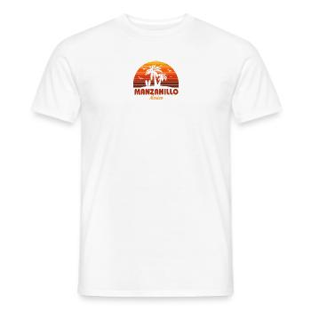 Cool Manzanillo Mexique plage coucher de soleil Souvenir - T-shirt homme - blanc - Devant - AI Model Male 178 dark (178cm)