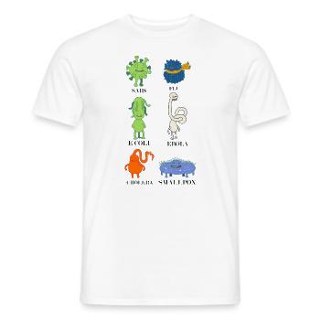 Douces bactéries et virus - grippe, E.Coli - T-shirt homme - blanc - Devant - AI Model Male 178 dark (178cm)