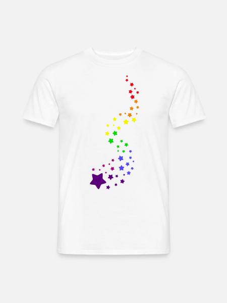 Regenbogen Sterne Bunt LGBT LGBTQ - Männer T-Shirt - Weiß