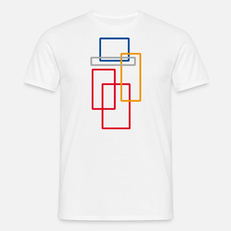 Minimal Rectangle Pattern - Men's T-Shirt - white
