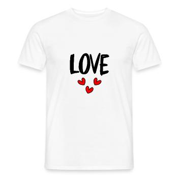 LOVE. I LOVE YOU. VALENTINE'S DAY. BACHELORETTE PARTY. I LOVE YOU. - Men's T-Shirt - white - Front - AI Model Male 178 dark (178cm)