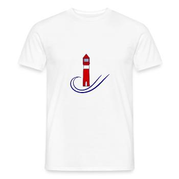 PHARE. MER. OCEAN. NATURE. VACANCES.VOYAGE - T-shirt homme - blanc - Devant - AI Model Male 178 dark (178cm)