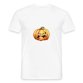Pumpkin Cartoon Halloween Design - Men's T-Shirt - white - Front - AI Model Male 178 dark (178cm)
