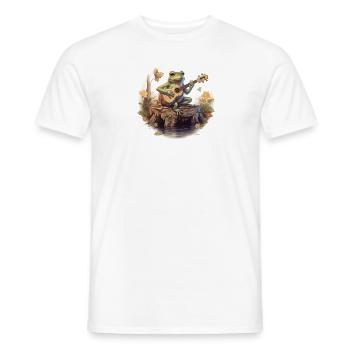 Frog joue du banjo - T-shirt homme - blanc - Devant - AI Model Male 178 dark (178cm)