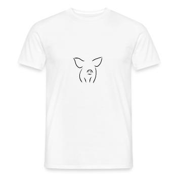 Minimalist pig - Men's T-Shirt - white - Front - AI Model Male 178 dark (178cm)