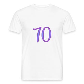 70. 70 YEARS. 70TH ANNIVERSARY. 70TH ANNIVERSARY. - Men's T-Shirt - white - Front - AI Model Male 178 dark (178cm)