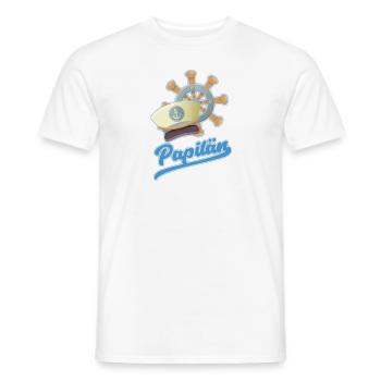 PAPITÄN MAMITÄN KAPITÄN PAPI MAMI PIRAT AHOY MOTIV - Männer T-Shirt - Weiß - Vorne - AI Model Male 178 dark (178cm)