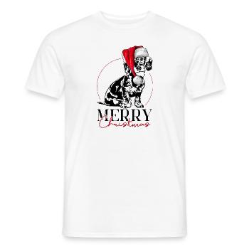 Père Noël TECKEL À POIL DUR Joyeux Noël Chien Wilsigns - T-shirt homme - blanc - Devant - AI Model Male 178 dark (178cm)