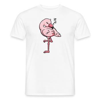Idée cadeau de sommeil Flamingo - T-shirt homme - blanc - Devant - AI Model Male 178 dark (178cm)