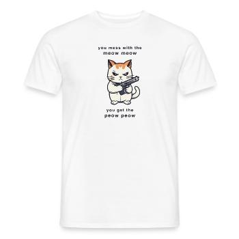 meow meow peow peow - Männer T-Shirt - Weiß - Vorne - AI Model Male 178 dark (178cm)