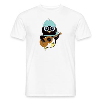 Niedlicher Pinguin mit Gitarre - Männer T-Shirt - Weiß - Vorne - AI Model Male 178 dark (178cm)