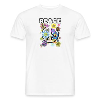 Flower Power Blumen - Männer T-Shirt - Weiß - Vorne - AI Model Male 178 dark (178cm)