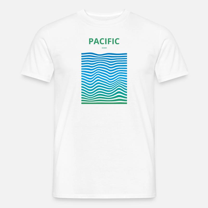 Distorded Oceans: Pacific - Men's T-Shirt - white
