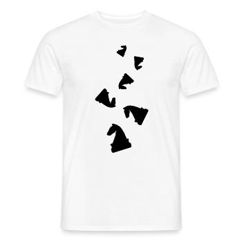 Pferd Schachfigur - Männer T-Shirt - Weiß - Vorne - AI Model Male 178 dark (178cm)