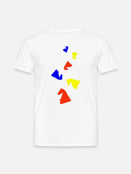 Pferd Schachfigur - Männer T-Shirt - Weiß