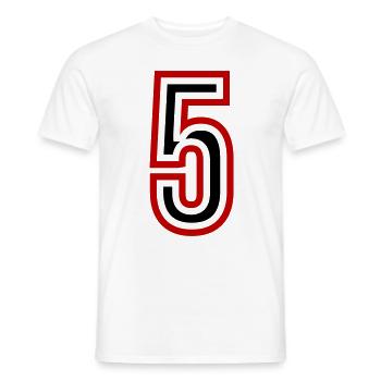 5 Number Years Jersey - Men's T-Shirt - white - Front - AI Model Male 178 dark (178cm)