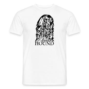 AFGHAN HOUND Portrait Wilsigns Chiens Chien - T-shirt homme - blanc - Devant - AI Model Male 178 dark (178cm)