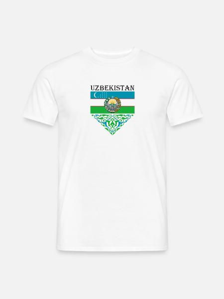 Usbekistan Flagge Heimat Usbek Geschenk - Männer T-Shirt - Weiß
