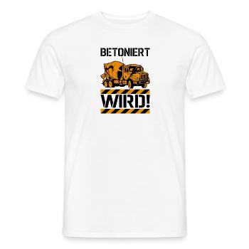 Betoniert wird Betonmischer LKW Fahrer Beruf - Männer T-Shirt - Weiß - Vorne - AI Model Male 178 dark (178cm)