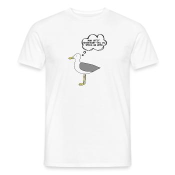 Man sitzt insgesamt viel zu wenig am Meer - Männer T-Shirt - Weiß - Vorne - AI Model Male 178 dark (178cm)