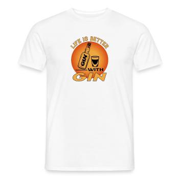 Gin Alkohol Alcohol Saufen Life is Better - Männer T-Shirt - Weiß - Vorne - AI Model Male 178 dark (178cm)