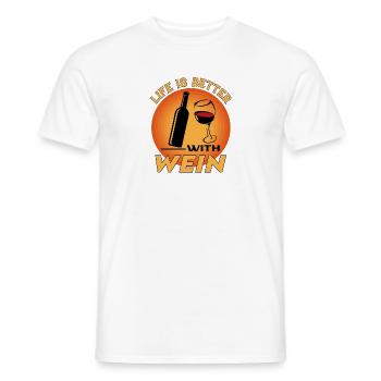 Wein Wine Alkohol Alcohol Saufen Life is Better - Männer T-Shirt - Weiß - Vorne - AI Model Male 178 dark (178cm)