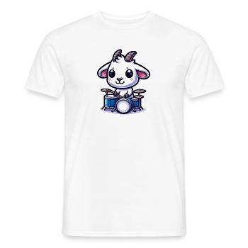 Süße Ziege Spielt Schlagzeug Auf Der Farm - Männer T-Shirt - Weiß - Vorne - AI Model Male 178 dark (178cm)
