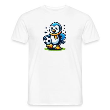 Pinguin Fußballspieler Meister Fan Vogel Ball - Männer T-Shirt - Weiß - Vorne - AI Model Male 178 dark (178cm)