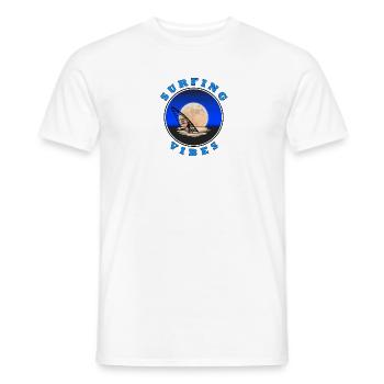 Surfing Vibes - Moon - Windsurfer - Men's T-Shirt - white - Front - AI Model Male 178 dark (178cm)