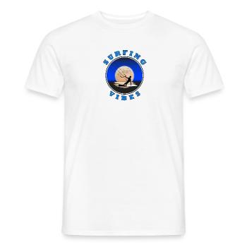 Surfing Vibes - Moon - kite surfer - Men's T-Shirt - white - Front - AI Model Male 178 dark (178cm)
