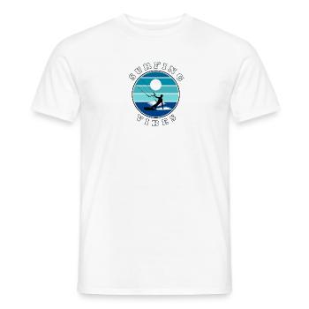 Surfing Vibes - retro - kite surfer - Men's T-Shirt - white - Front - AI Model Male 178 dark (178cm)