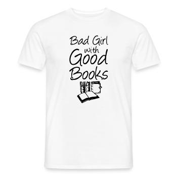 Bad Girl with Good Books - Men's T-Shirt - white - Front - AI Model Male 178 dark (178cm)
