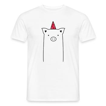 Pig Party - Party Sau - Men's T-Shirt - white - Front - AI Model Male 178 dark (178cm)
