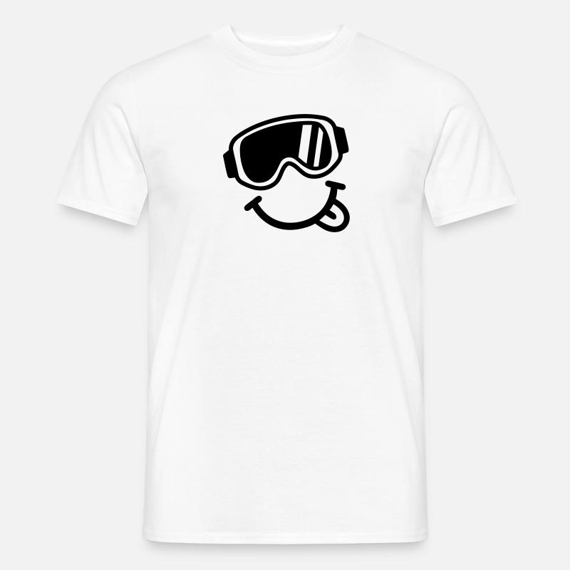 Ski Smiley - T-shirt homme - blanc