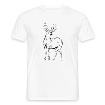 Hirsch - Männer T-Shirt - Weiß - Vorne - AI Model Male 178 dark (178cm)