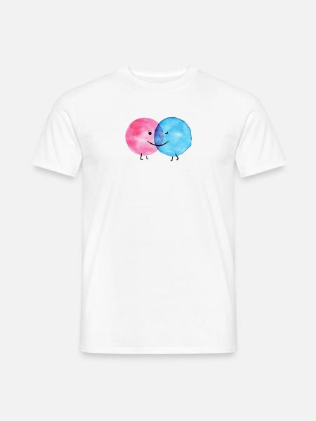 DOTLOVE ICH LIEBE DICH WASSERFARBE - Männer T-Shirt - Weiß