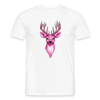 cerf fantaisie rose - T-shirt homme - blanc - Devant - AI Model Male 178 dark (178cm)